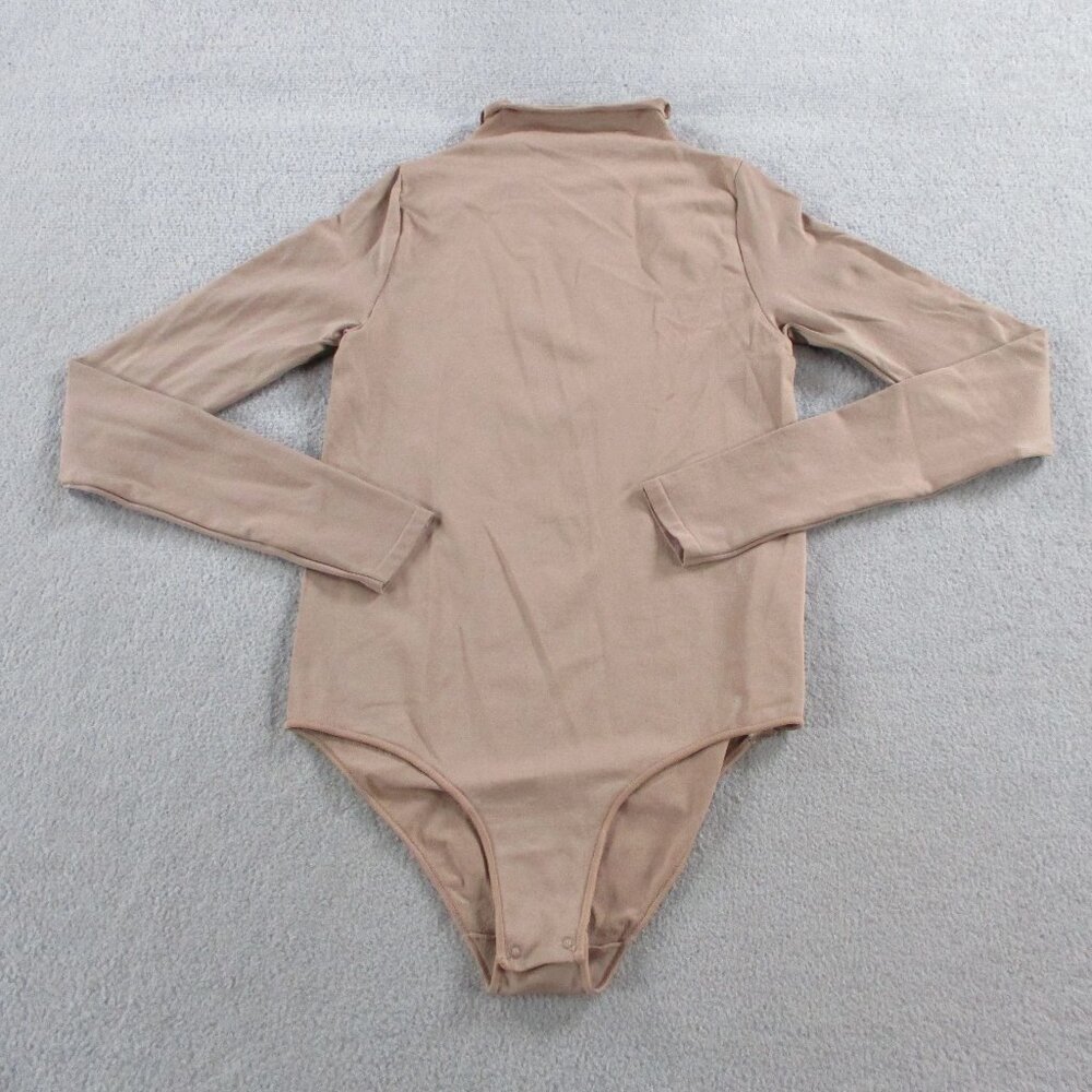 NEW SKIMS Long Sleeve Mock Neck Bodysuit Tan Clay Essential Fits Everybody - Picture 3 of 9